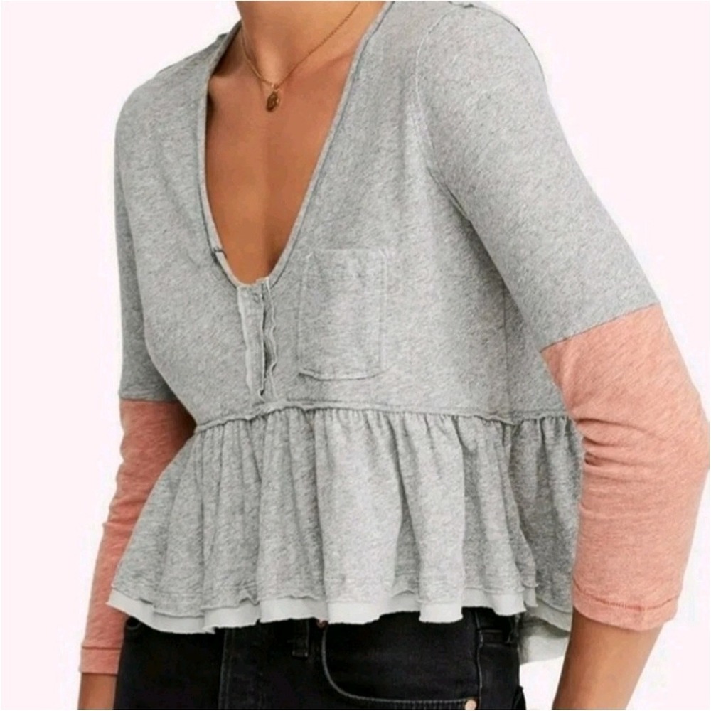 Free People We The Free Heart of Mine Peplum Top XS